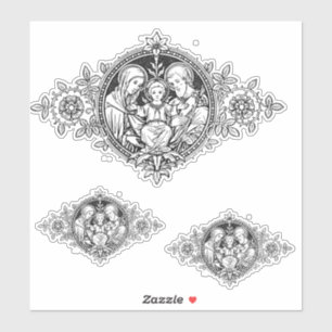 Adesivo Católica Santa Família Jesus Maria José Religião