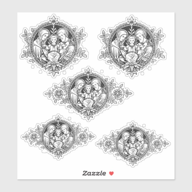 Adesivo Católica Santa Família Jesus Maria José Religião (Folha)