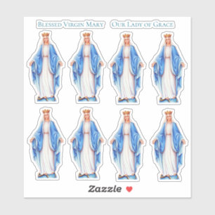 Adesivo Católico Abençoado Virgem Maria Vinil Contour