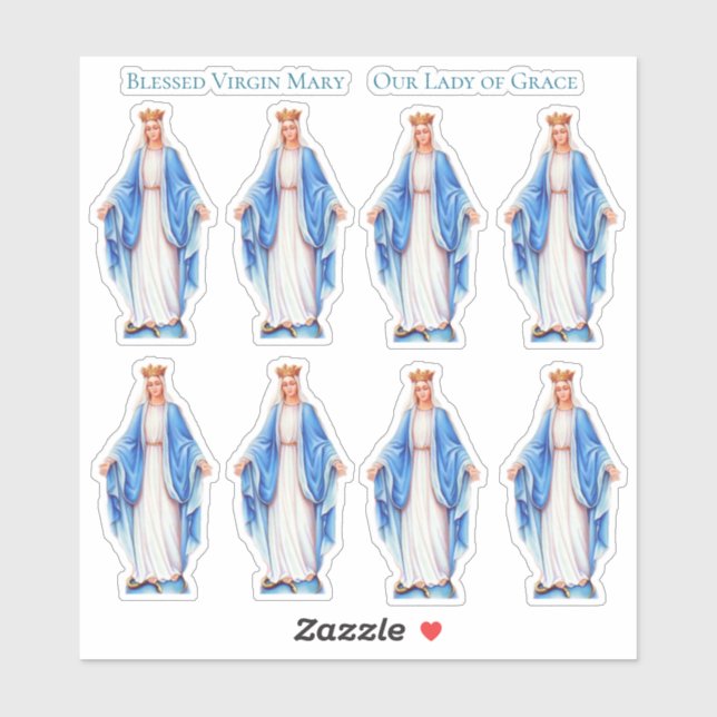 Adesivo Católico Abençoado Virgem Maria Vinil Contour (Folha)