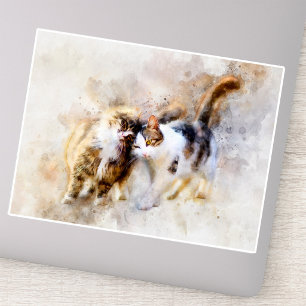 Adesivo Cats Best Friends Forever Watercolor