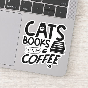 Adesivo Cats Books Typografia Café Cotação Cokworm