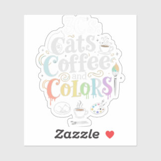 Adesivo Cats Coffee and Colors