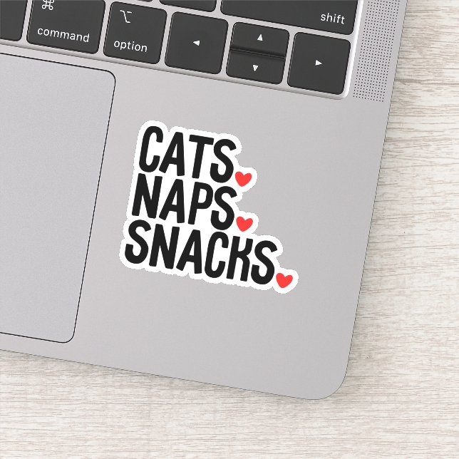 Adesivo Cats Naps Snacks - Amantes de gatos (Detalhe)