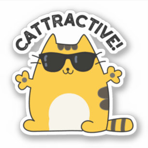Adesivo Cattrative Funny Attrative Cat Pun