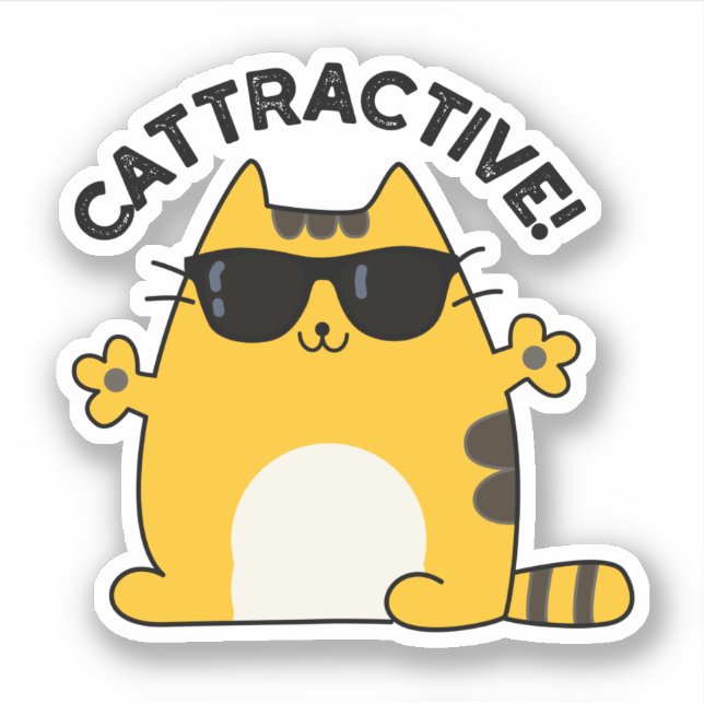 Adesivo Cattrative Funny Attrative Cat Pun (Frente)