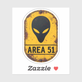 Adesivo Caution Alien Zone – AREA 51 Sci-Fi Wall Art 