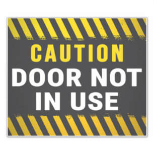 Adesivo Caution door not in use sign