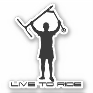 Adesivo Cavaleiro do patinete Stunt. Viver para passear