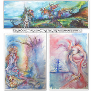 ADESIVO CAVALEIROS MEDIEVAIS HORSEBACK, SENHORA LAGO,