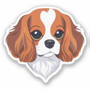 Adesivo Cavalier king charles head ilustrado