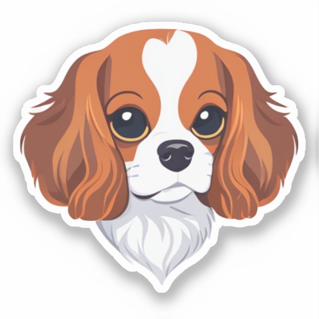 Adesivo Cavalier king charles head ilustrado (Frente)