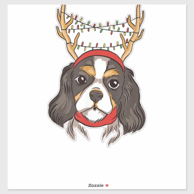 Adesivo Cavalier King Charles Spaniel Dog Pet Christmas (Folha)