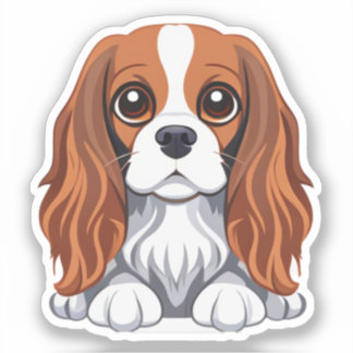 Adesivo Cavalier king charles sticker ilustrado