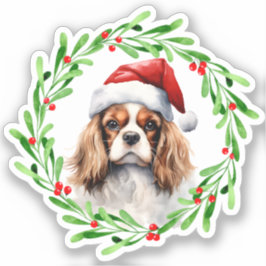 Adesivo Cavalier King Spaniel Christmas Dog Vinyl