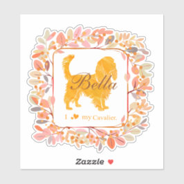 Adesivo Cavalier Sticker - Personalized Pastel Orange Gift