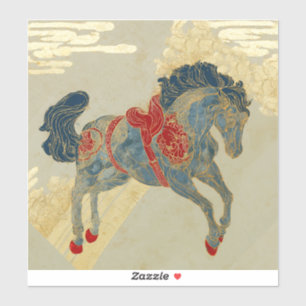 Adesivo Cavalo Azul Real Ornamentado