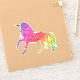 Adesivo Cavalo Bonito Unicórnio Brilho Glitter Arco-íris