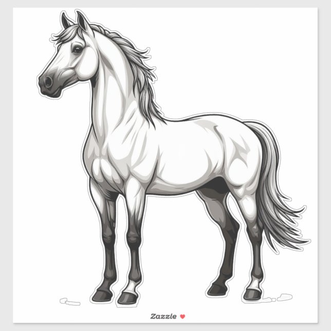 Adesivo Cavalo Branco (Folha)