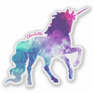 Adesivo Cavalo Colorido Unicórnio Com Artesanato De Nome