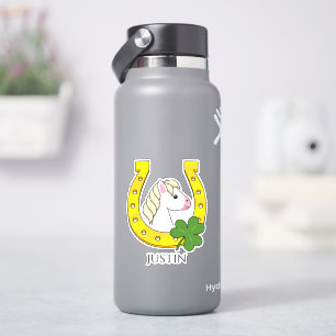 Adesivo Cavalo com sapato de cavalo Ouro, Shamrock   Perso