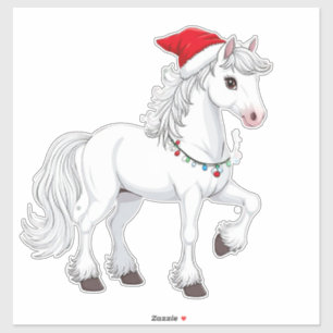 Adesivo Cavalo de desenho animado de Natal