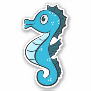 Adesivo Cavalo-marinho Azul