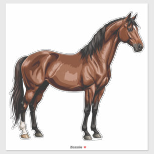 Adesivo Cavalo Marrom Elegante