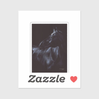 Adesivo Cavalo preto elegante pintado à mão