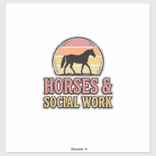 Adesivo Cavalos & Trabalho Social Projeto Vetorial Retro p