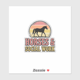 Adesivo Cavalos & Trabalho Social Projeto Vetorial Retro p