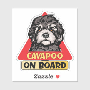 Adesivo Cavapoo a Bordo Sinal de Trânsito Vermelho Brinque