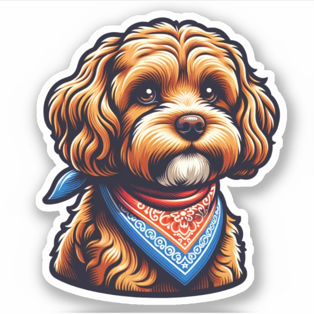 Adesivo Cavapoo Vinyl Dog Sticker (Frente)