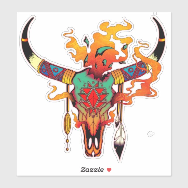 Adesivo Caveira Colorida (Folha)