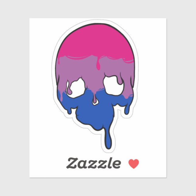 Adesivo Caveira De Bi Pride (Folha)