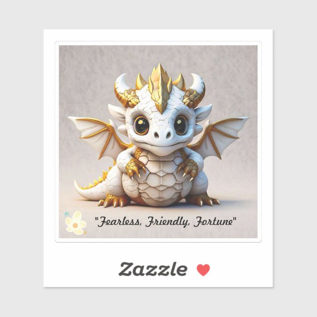 Adesivo "Caveira de Dragão Bonita" (Folha)