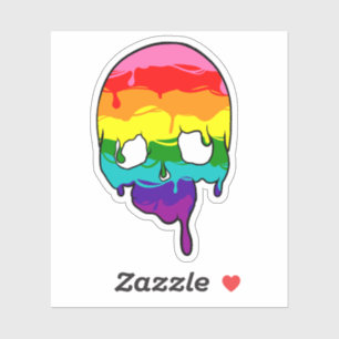 Adesivo Caveira do Orgulho Arco-Íris