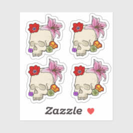 Adesivo Caveira e Flora