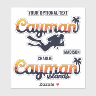 Adesivo Cayman Islands Scuba Diver Personalizado