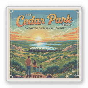 Adesivo Cedar Park, Texas Viagens vintage Poster Sticker