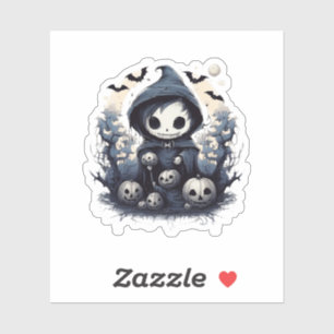 Adesivo Ceifador Chibi Encapuzado Halloween - Fã do Dark W
