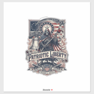 Adesivo Ceifador da Liberdade Patriótica Esqueleto Patriot