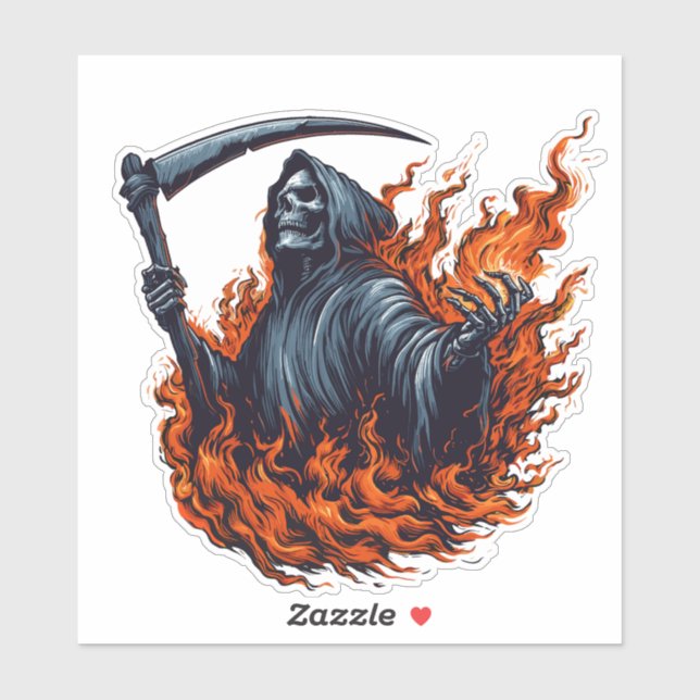 Adesivo Ceifador em Fogo (Folha)