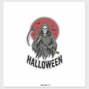 Adesivo Ceifador Halloween Arte de Gravura Vintage_1