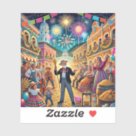 Adesivo Celebração de Ano Novo El Año Viejo