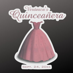 Adesivo Celebração de Quinceañera decoração de roupas verm