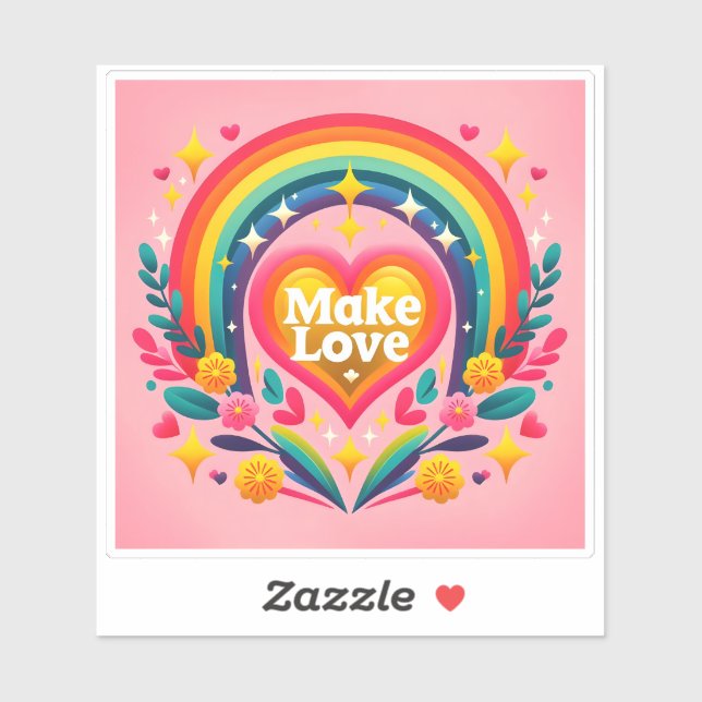 Adesivo Celebrar Amor Com Cores Alegres (Folha)