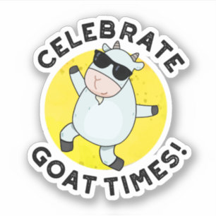 Adesivo Celebrar o Goat Times Positivo Animal Pun