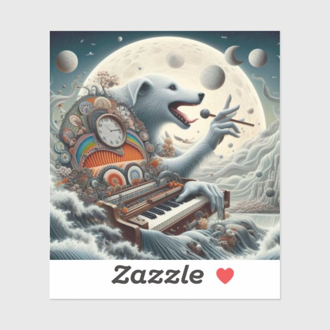 Adesivo Celestial Canis Pianist (Folha)