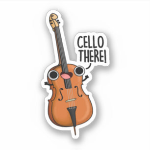 Adesivo Cello Lá, Um Belo Pun De Música